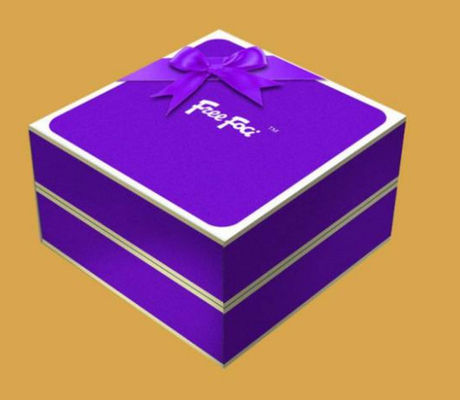 Caja de regalo de papel de cartón púrpura 1100gsm Cajas de vino personalizadas Cartón